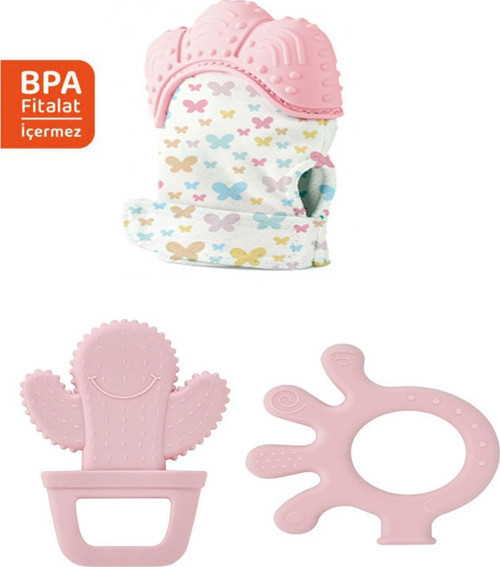 Ultra Diş Kaşıyıcı Set Pembe - Bpa, Pvc ve Fitalat İçermez