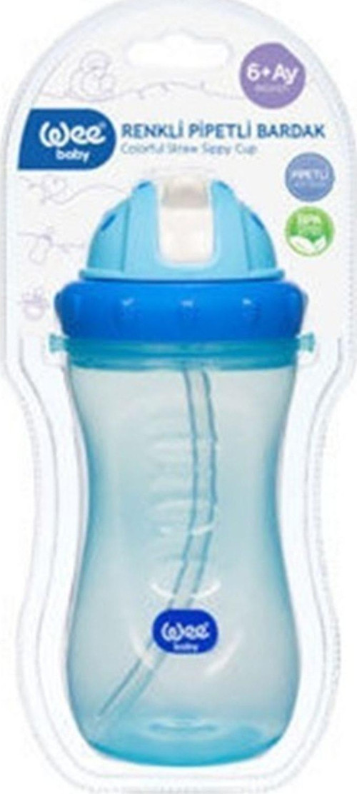 Renkli Pipetli Bardak-Mavi/761