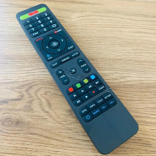 (4181=16923) Kr Hıremco Turbo Uyumlu 4K Netflix Tuşlu HD Uydu Kumanda Yeşil Tuşlu