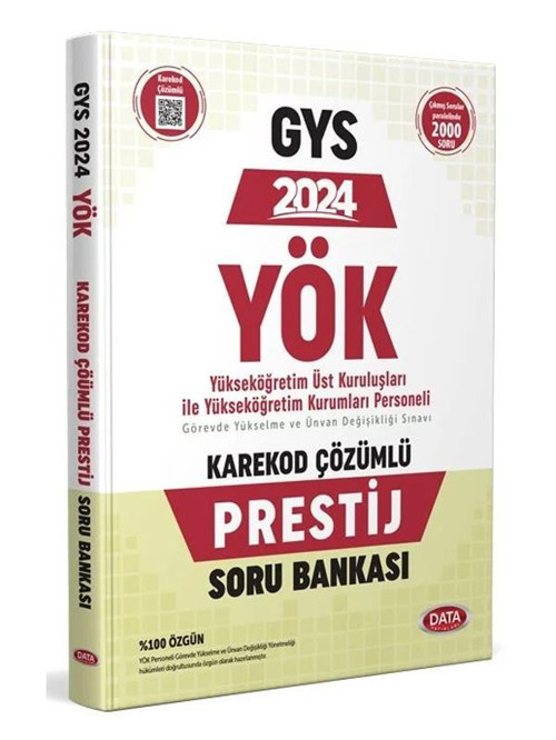 Data 2024 GYS YÖK ile Kurumları Personeli Prestij Soru Bankası Karekod Çözümlü Data Yayınları