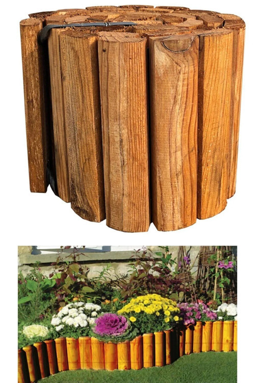 Ahşap Sınır Bordür Toprak Yükseltme Saksı Bordür Çit 20Cm X 150 Cm
