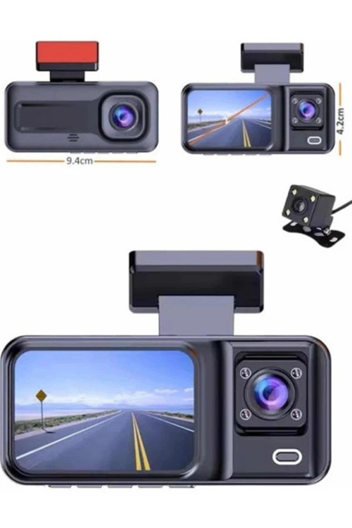Blackbird A98 Çift Lensli Full HD 1080P Araç İçi Kamera DVR 170 Geniş Açı, G-Sensör, 2.0" Ekran, Dö
