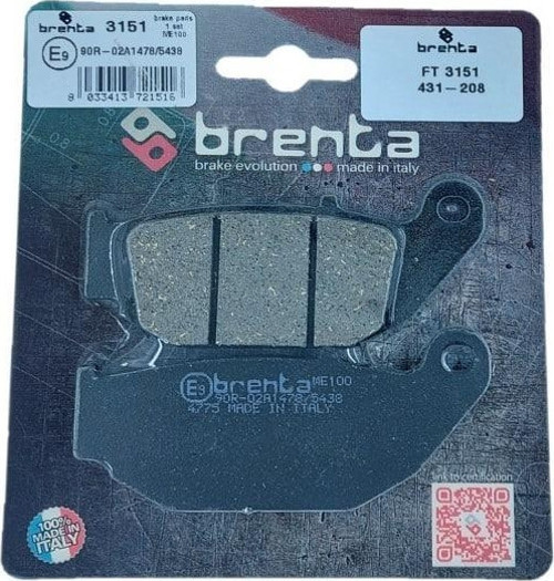 431-208 2017-2021 Benelli TNT 125 Arka Fren Balatası Organik Balata