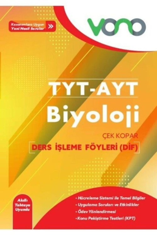 Vono Yayınları Tyt Biyoloji Ders İşleme Föyleri
