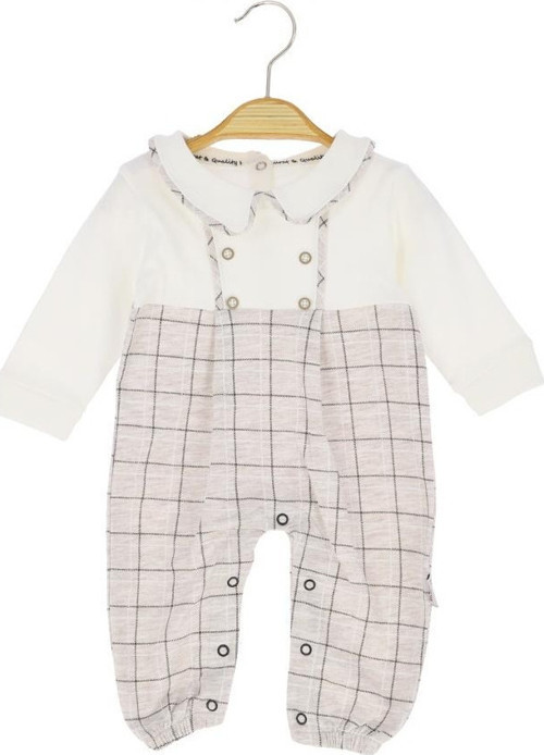 KARELİ ALTTAN ÇITÇITLI BEBE YAKA PENYE TULUM - Kahverengi - 3 - 6 Ay - MRT9336-Kahverengi-3 - 6 Ay Kahverengi