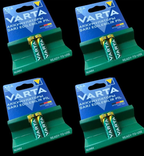 Ata Elektronik 4 Kart 8 Adet 1000mah Şarj Edilebilir Aaa Ince Pil Şarjlı