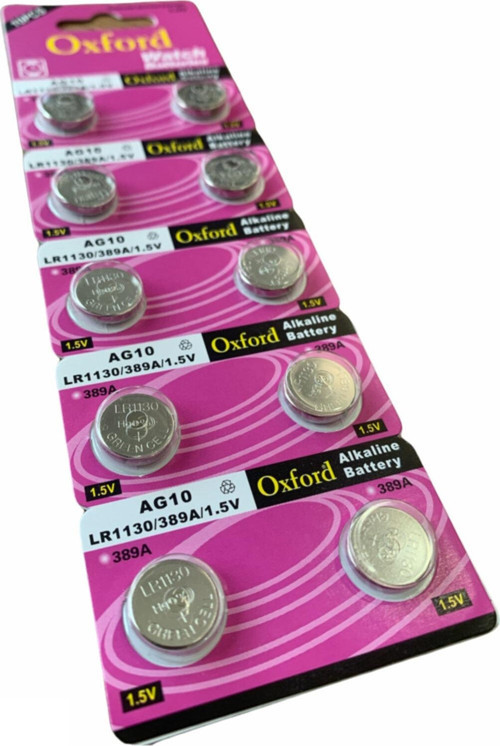 Zikirmatik Pili 1 Kart 10 Adet Oxford Ag10 Lr1130 389 Alkaline Düğme Pil 10 Adet 1.5v Alkalin Pil