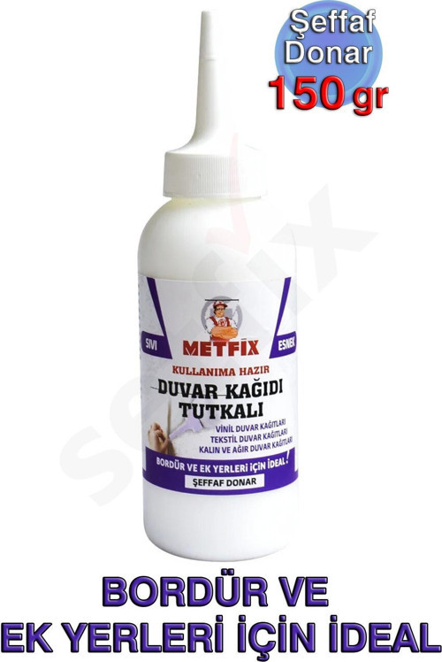 Hazır Sıvı Duvar Kağıdı Tutkalı 150gr, Şeffaf Donar, Bordür Ve Ek Yerleri İçin İdeal