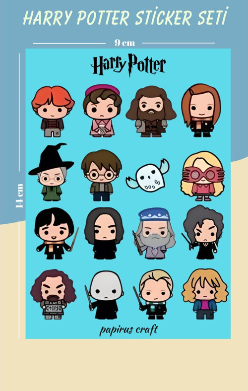 Harry Potter 16 Lı Sticker , Etiket ,Çıkartma Seti