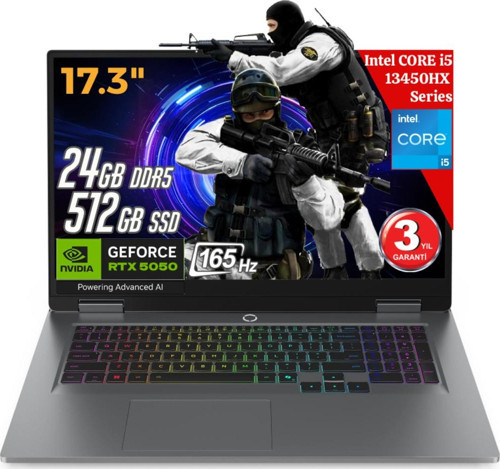 Loq 17Irx10 Aı Intel Core İ5-13450Hx 24Gb 512Gb Rtx5050 17.3 165Hz Freedos 83Jh0069Tr Bilgisayar