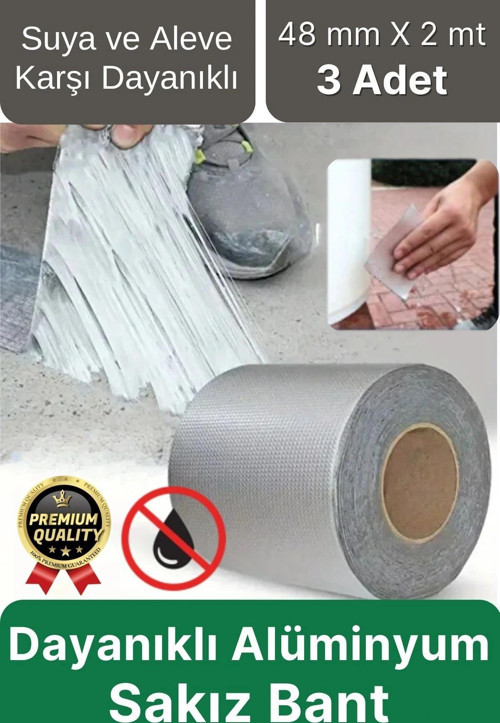 Premium Çatlak Boru Tamir İzolasyon Isıya Dayanıklı Su Sızdırmaz Çamur Bandı Sakız Bant 48 Mm X 2 Mt