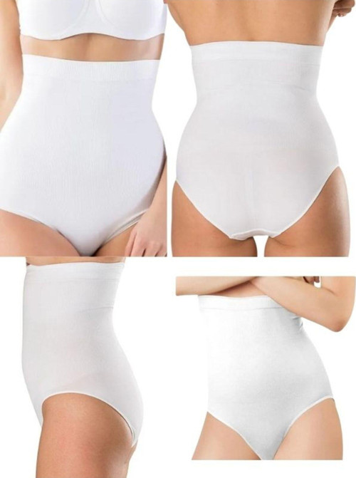 Doğum Sonrası Beyaz 1 Beden Küçük Gösteren Yüksek Bel Toparlayıcı Sıkılaştırıcı Slip Korse Külot Ten L
