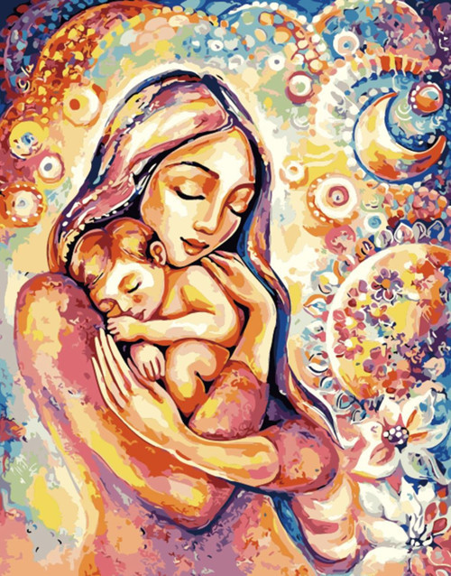 Sayılarla Boyama Hobi Seti Boyalar ve Fırçalar Dahil 40x50cm Çerçeveli