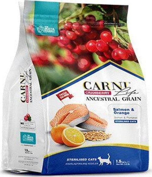 Kızılcık Somonlu Ve Portakallı Kısırlaştırılmış Kedi Maması 1.5 Kg