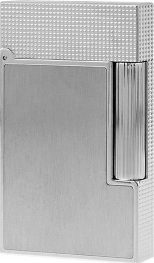 S.T. Dupont 16603 Ligne 2 Diamond Head Pattern Brushed Platinum Çakmak