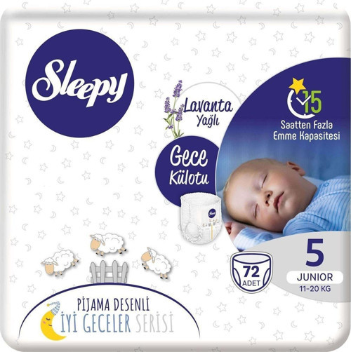 Lavanta Yağlı Gece Külotu 5 Numara Junior 72 Adet
