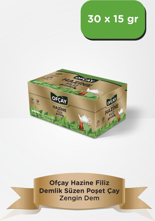 Hazine Zengin Dem Siyah Süzen Demlik Poşet Çay 30 x 15 G
