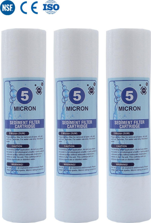 Açık Kasa Su Arıtma Cihazı 10 İnc 5 Mikron Sediment Spun Filtre (Toz,tortu Filtre) 3 Adet
