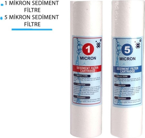 Daire Bina Sayaç Girişi 10" İnc 2 Aşama ( 5m Sediment , 1m Sediment ) Yedek Filtre Seti