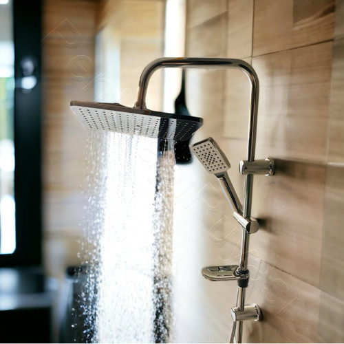 Kare Fonksiyonlu Çelik Spiralli Duş Başlığı Banyo Duş Seti