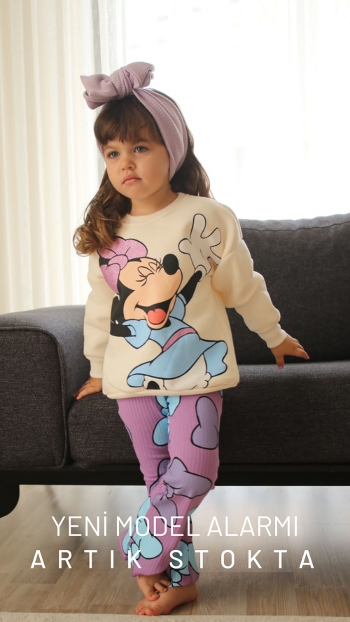 Minnie Baskılı Kız Çocuk Eşofman Takımı