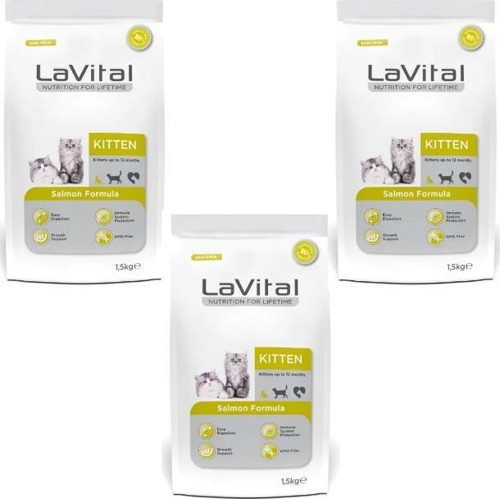 Somon Balıklı Yavru Kedi Maması 1,5 kg 3 Adet