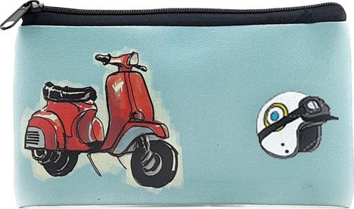 Erkek Turkuaz Vespa Baskılı Kart Ve Bozuk Paralık