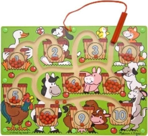 Sayılar Mıknatıslı Ahşap Labirent Yapboz /