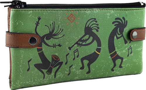 Tasarım Kokopelli Baskılı Çıt Çıtlı Cüzdan