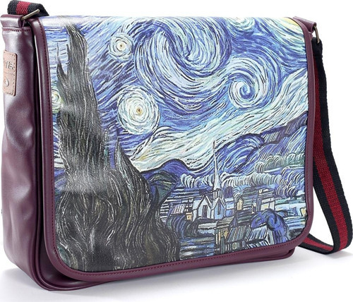 Van Gogh Starry Night Baskılı Postacı Çantası