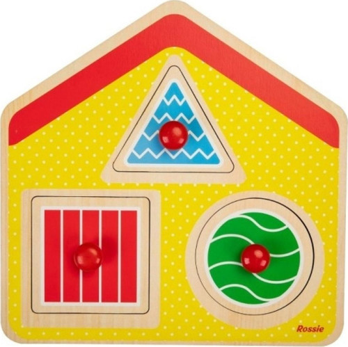 Ahşap İlk Yapboz Geometrik Ev