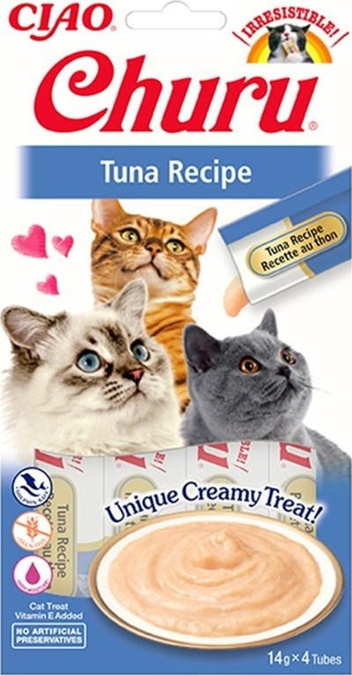 Churu Cream Ton Balıklı Kedi Ödül Kreması 4 X 14 Gr