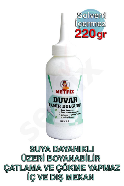 Duvar Tamir Dolgusu 220gr, Beyaz, Suya Dayanıklı, Üzeri Boyanabilir