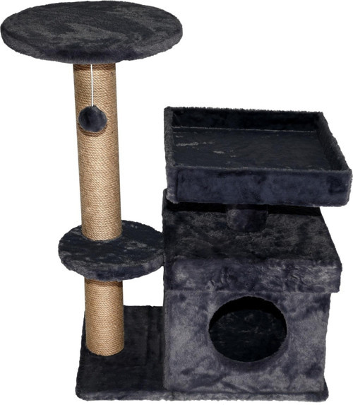 39x72x87 cm Kedi Oyun Evi ve Tırmalama Platformu Gri