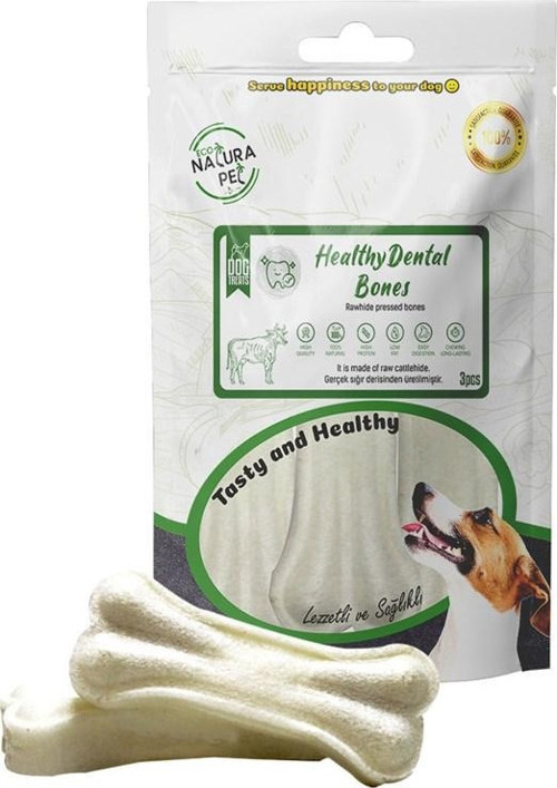 Eco Natura Pet Healty Dental Bones Beyaz Pres Kemik 13Cm 3Lü 180Gr