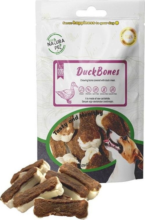 Eco Natura Pet Duck Bones Ördek Eti Kaplı Pres Kemik Köpek Ödülü 105Gr