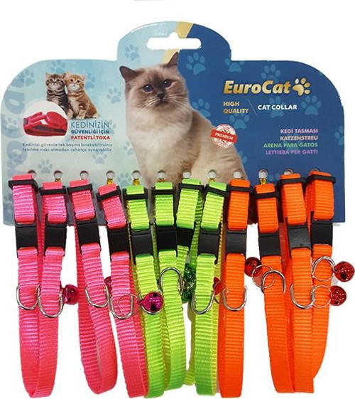 Renkli Çıngıraklı Kedi Boyun Tasması 12'lü