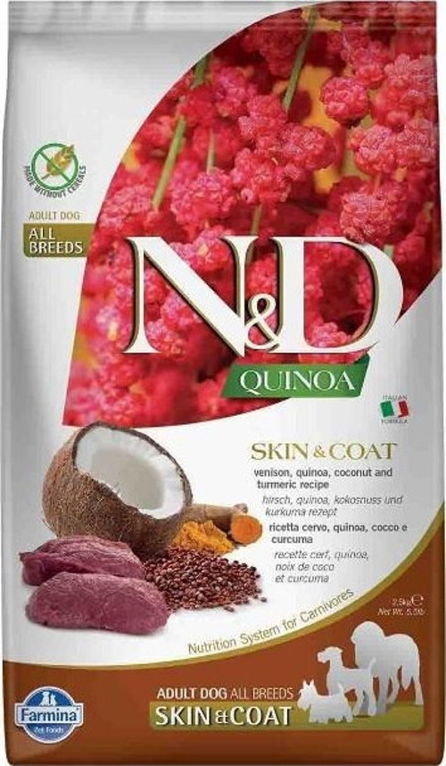 Quinoa Skin&Coat Geyik Etli Yetişkin Mini Irk Köpek Maması 2,5 Kg