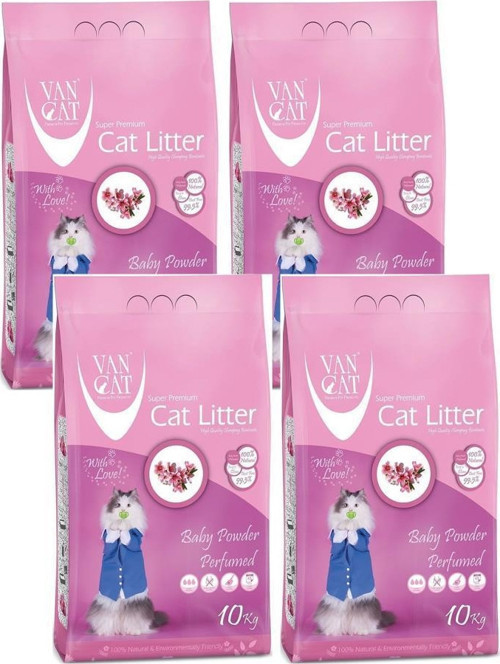 Baby Powder Parfümlü Kedi Kumu 10 Kg 4 Adet