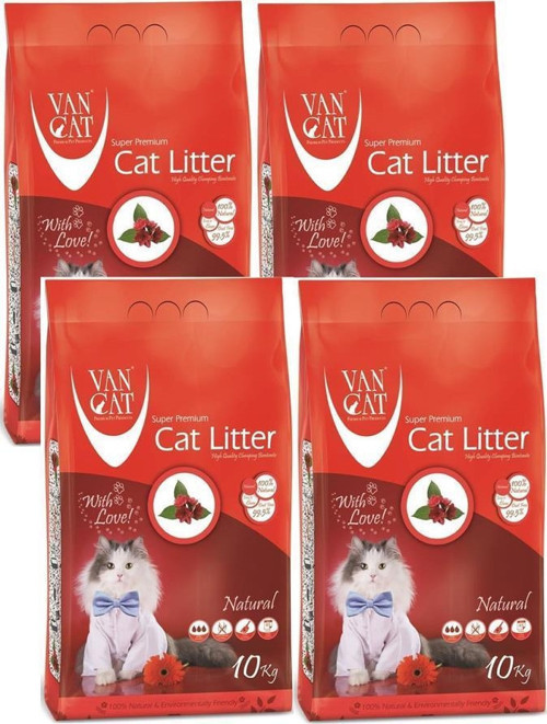 Natural Topaklaşan İnce Taneli Bentonit Kedi Kumu 4 x 10 KG