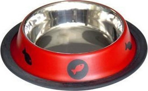 Kedi Köpek Çelik Mama Kabı Kırmızı 8 Oz / 0,2 Lt