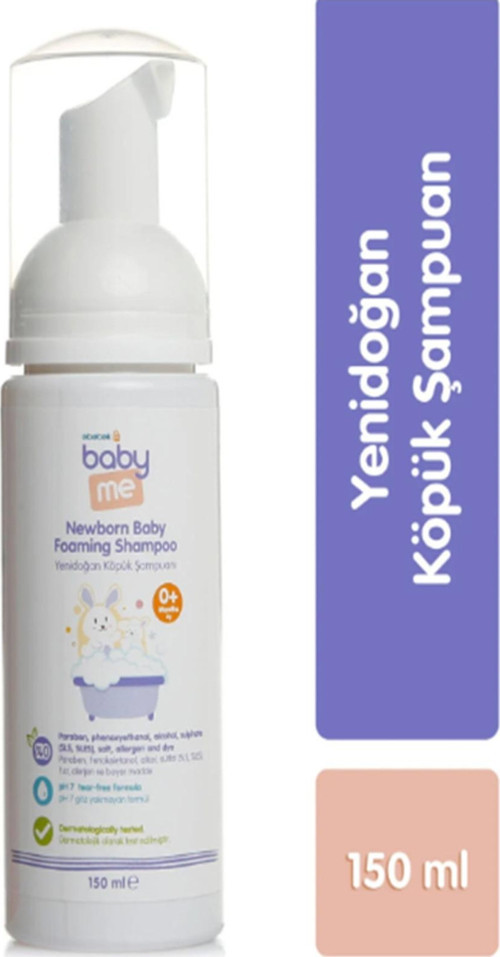 Yenidoğan Bebek Köpük Şampuan 150 ml Paraben Sülfat Boya İçermez