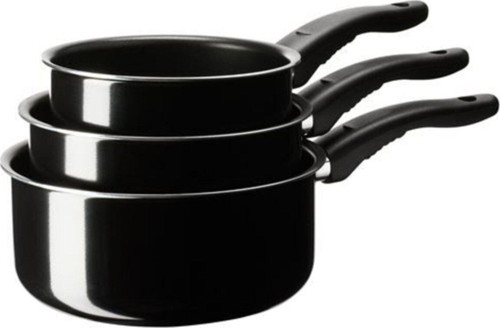 3lü Mini Tencereler, Siyah,teflon ,yapışmaz Sos Tenceresi Meridyendukkan Küçük Kullanışlı