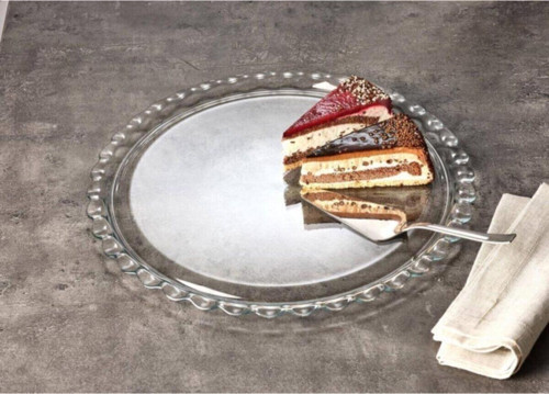 10673 Patisserie Büyük Cam Servis Tabağı 26 Cm