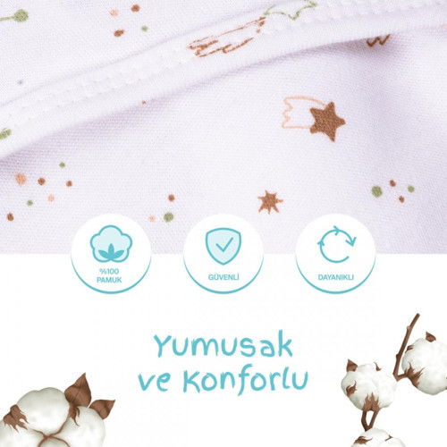 0 -3 AY Desenli Kundak %100 Pamuk - YENİ