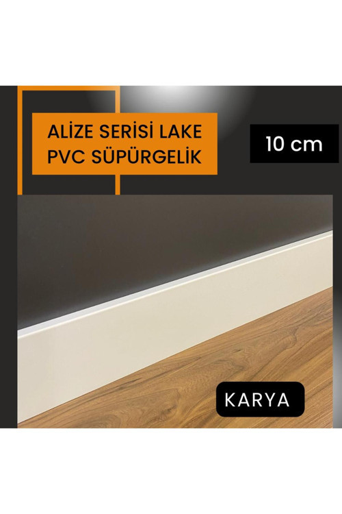 Lake Pvc Kaplama Saten Beyaz 10 Cm Parke Süpürgelik 10 Adet 25 Mt