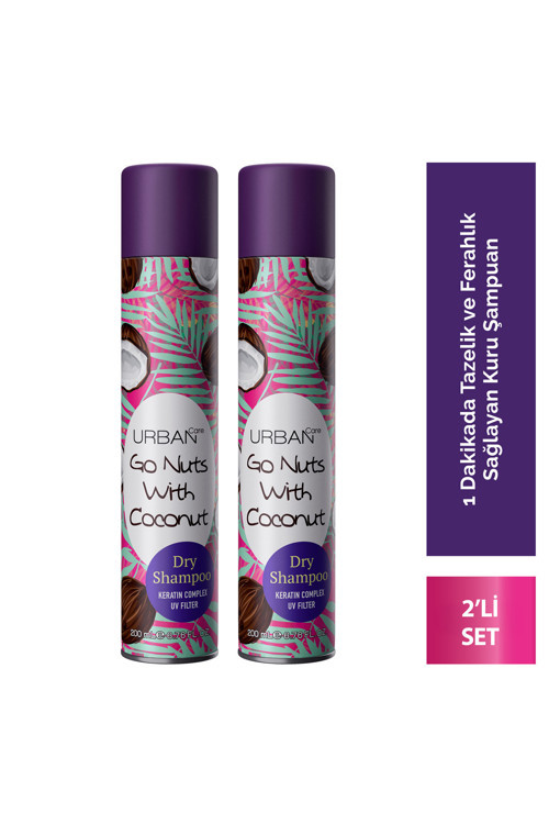 Hindistan Cevizi Kokulu Hacimlendirici Kuru Şampuan Seti 2x200ml- Vegan - Uv Korumalı
