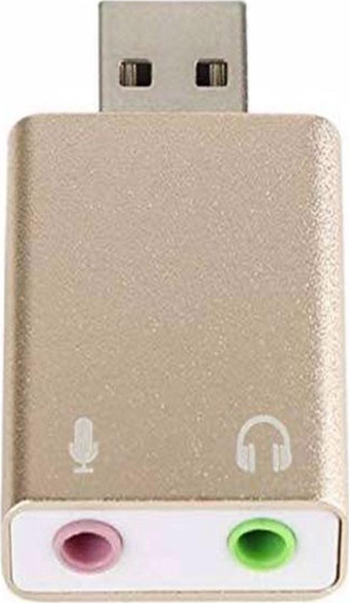 7.1 Kanal Usb Ses Kartı 3d Sound Ses 3.5mm Jack Girişli - Metal