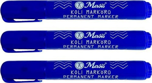 Permanent Mavi Yuvarlak Uçlu Koli Markörü 3'lü PMY-M
