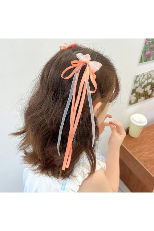 Lily Kız Çocuk Turuncu Renk Lolita Toka 23 Nisan Tokası Okul Tokası Gösteri Tokası Tören Tokası
